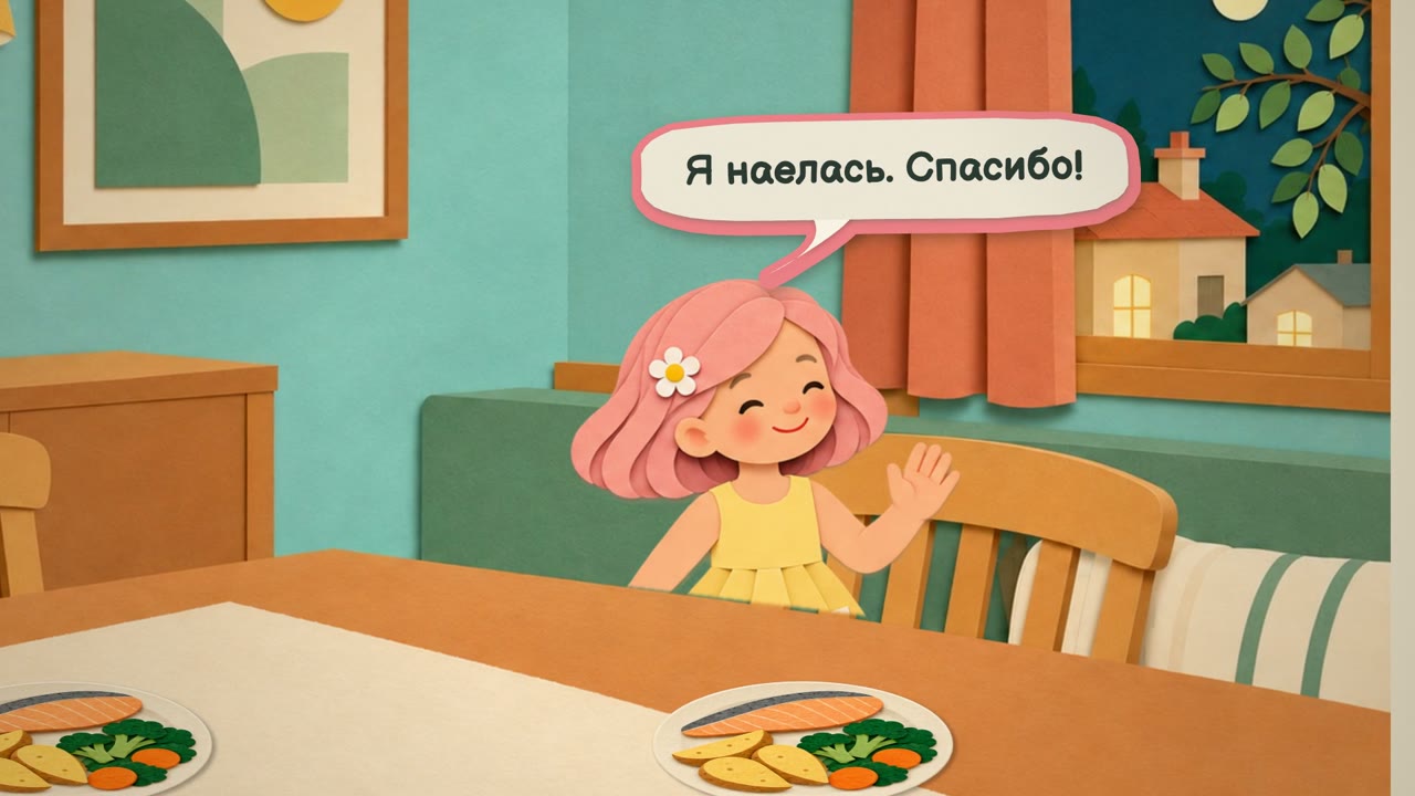 Кадр мультфильма «Ужин: слушай живот»